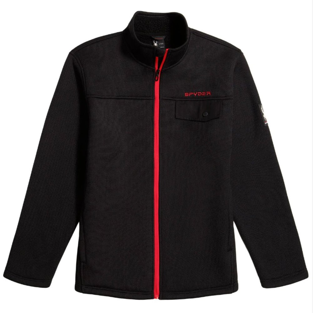A1 SPYDER Black Red full Zip down Men's Fleece long sleeve jacket XL MSRP $169